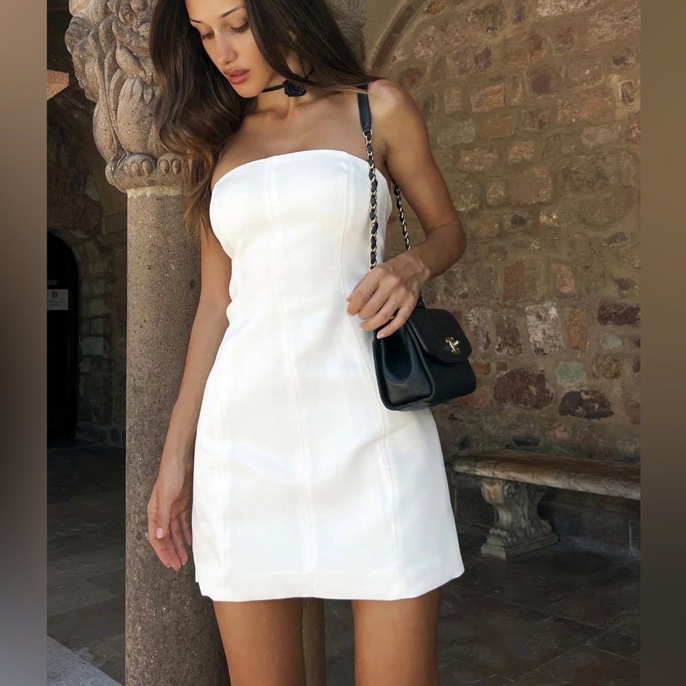 MESHKI MACI CREPE MINI DRESS